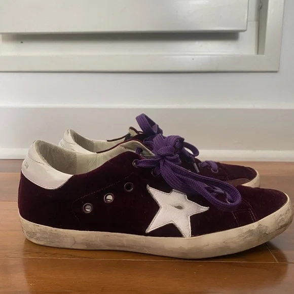 Golden Goose Purple Velvet Sneakers - Picture 3 of 6